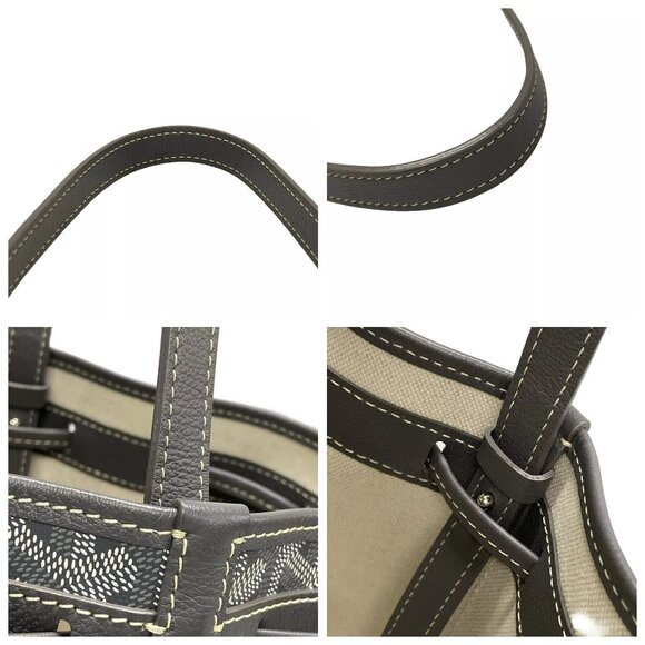 GOYARD Petit Flot Bucket Bag Gray Coated Canvas Leather Shoulder Bag 2338-101424 - Picture 7 of 14